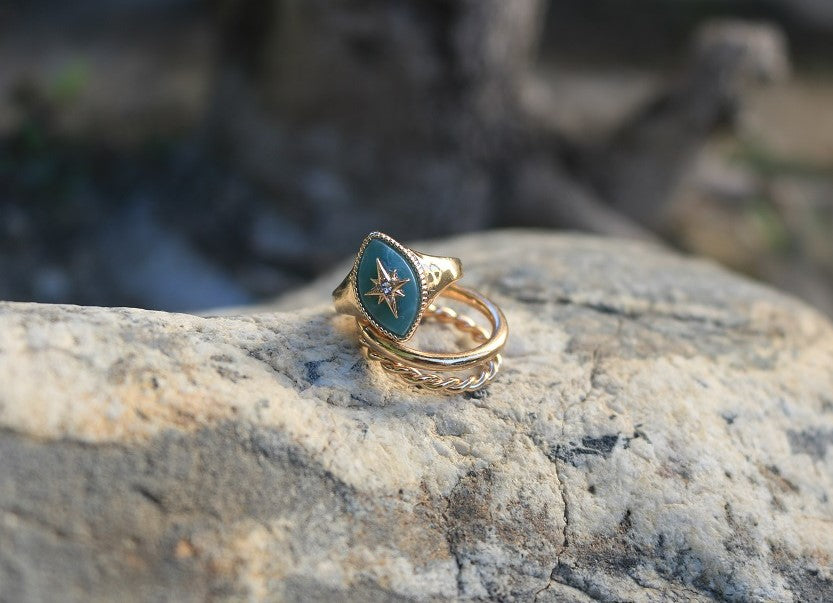 Northern Star Marquise Ring Set